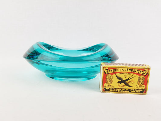 Vintage GLASS BOWL Ashtray 1045 Sklo Union Rosice Glassworks by Rudolf Jurnikl from Czechslovakia 1962