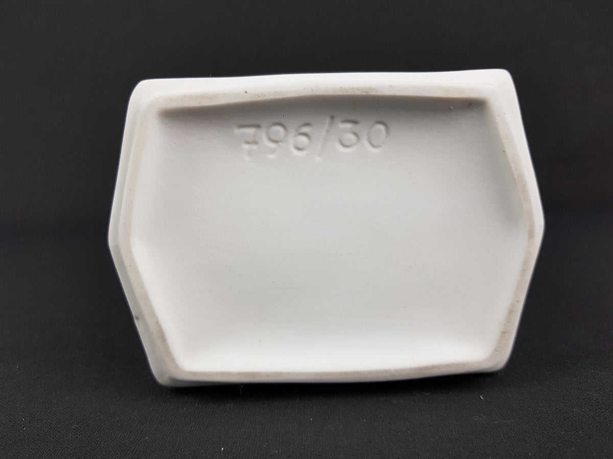 Vintage KERAFINA Porzellanfabrik White Biscuit Porcelain Swing Vase – Royal KPM Bavaria – West Germany 1970's