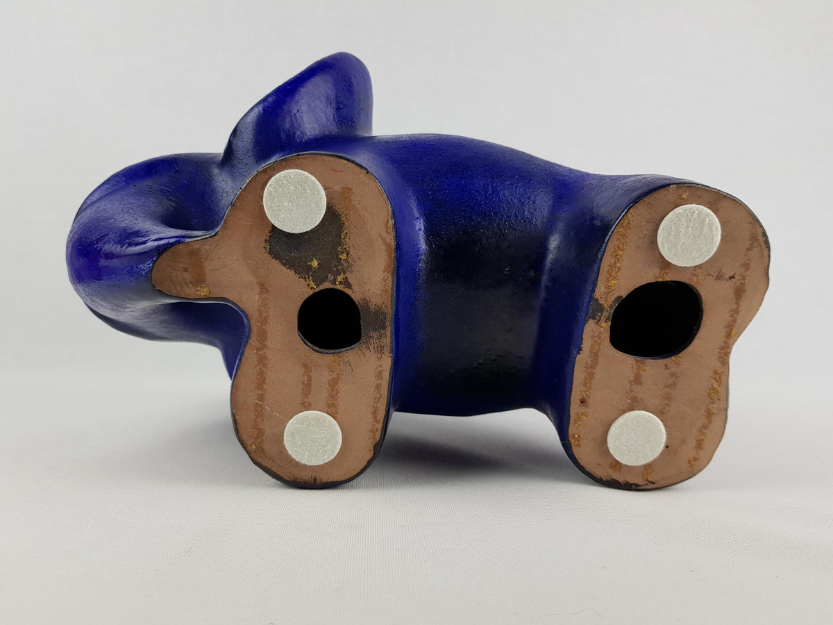Vintage Stunning XL Blue RUSCHA KERAMIK Elephant West German Pottery 1970s
