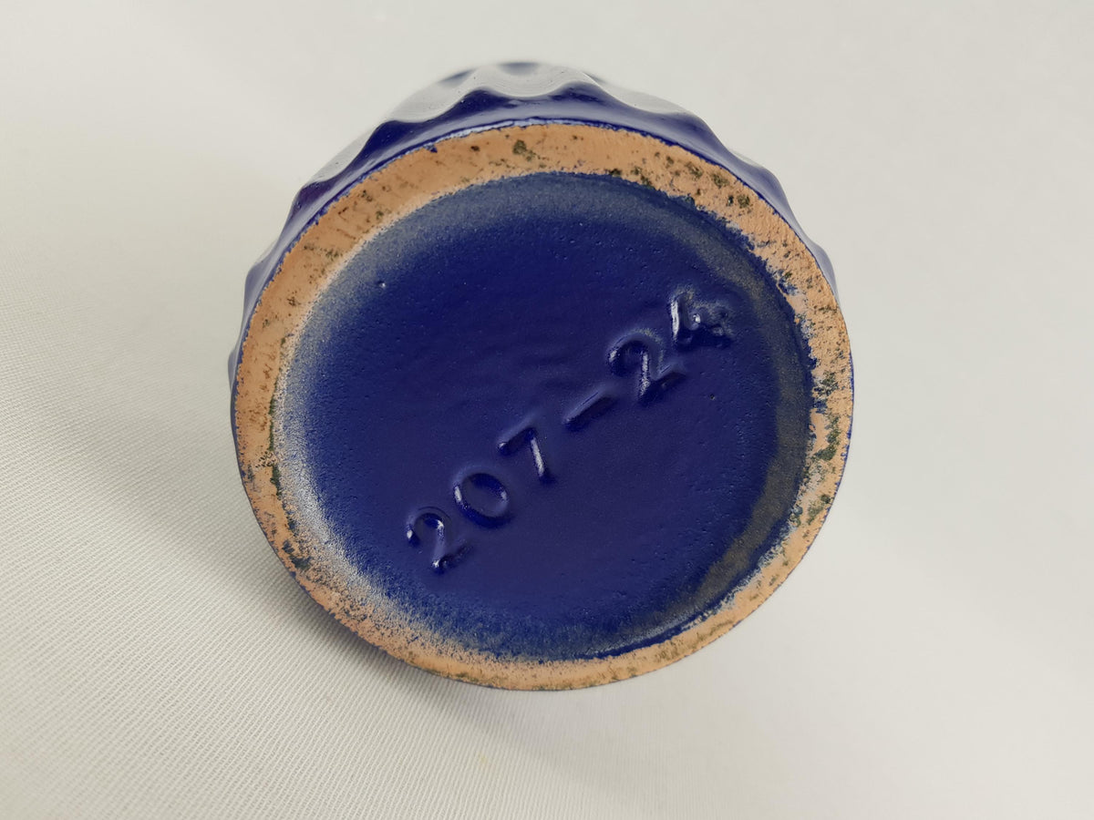 Vintage VEB GRAFENRODA Handled Blue and Red Vase 207-24 East German Pottery 1950s