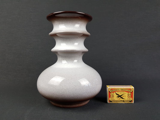Vintage STEULER KERAMIK Grey Vase "Cascad " Serie by Cari Zalloni 224-20 West German Pottery 1969s