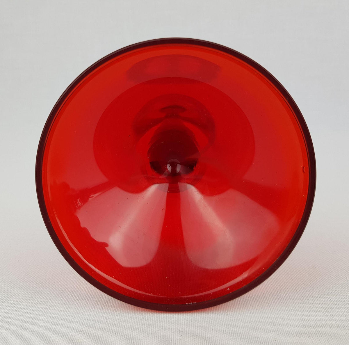 Vintage WMF Ruby Red Glass Candle Holder by Cari Zalloni West Germany 1970s