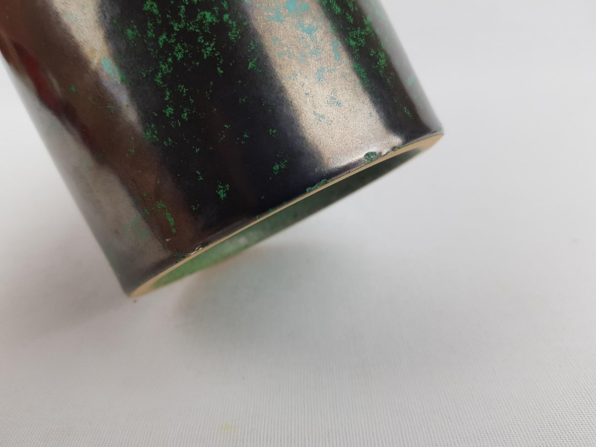 Vintage RUSCHA KERAMIK Green Vase "Kupfergrün" decor 321/4 by Kurt Tschörner West German Pottery 1960s