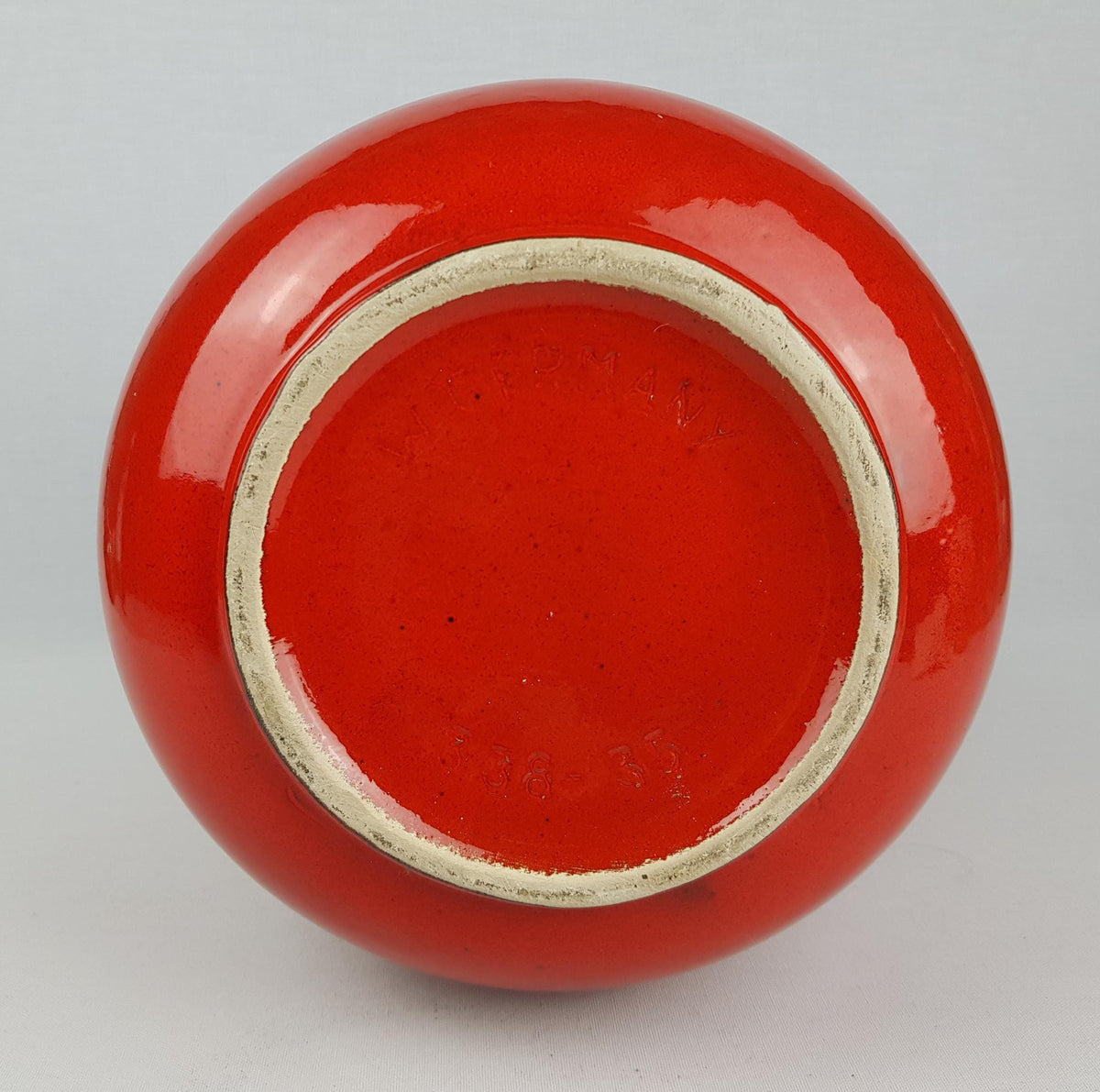 Vintage FOHR KERAMIK Red Vase 338 35 by Cari Zalloni West German Pottery 1970s