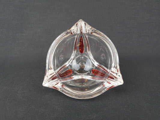 Vintage Stylish Glass Ashtray Bowl, LUMINARC or Val st. Lambert 1970s