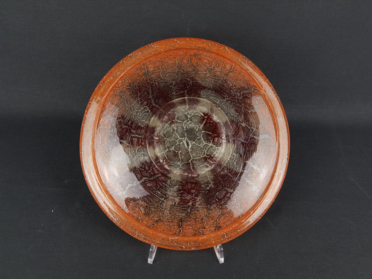 Art Deco WMF IKORA Orange Glass Bowl by Karl Wiedmann 1930-1936s