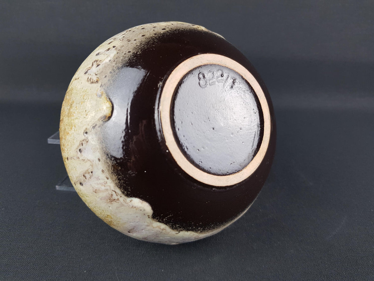 Vintage RUSCHA KERAMIK Brown and Beige Ball Vase 822/1 West German Pottery Fat Lava Era 1970s