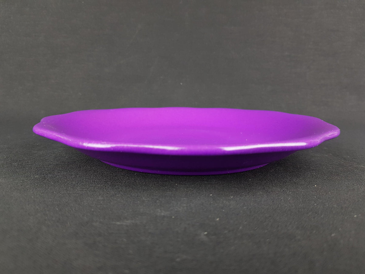 Vintage FLORA GOUDA HOLLAND Keramiek Ceramic Purple Lilac Plate 1065 Dutch Pottery 1970s