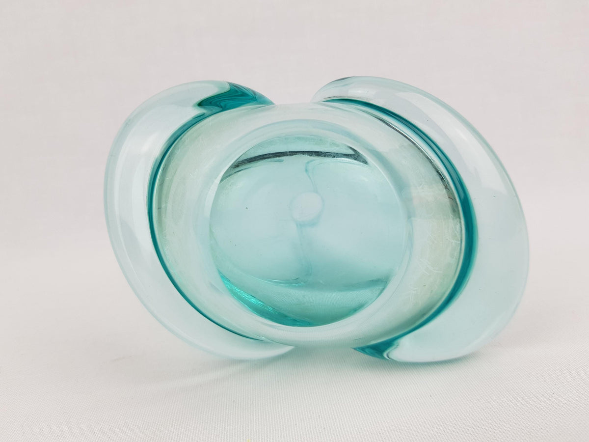 Vintage ZELEZNY BROD SKLO Turquoise Glass Vase from Czechoslovakia 1960s by Miloslav Klinger