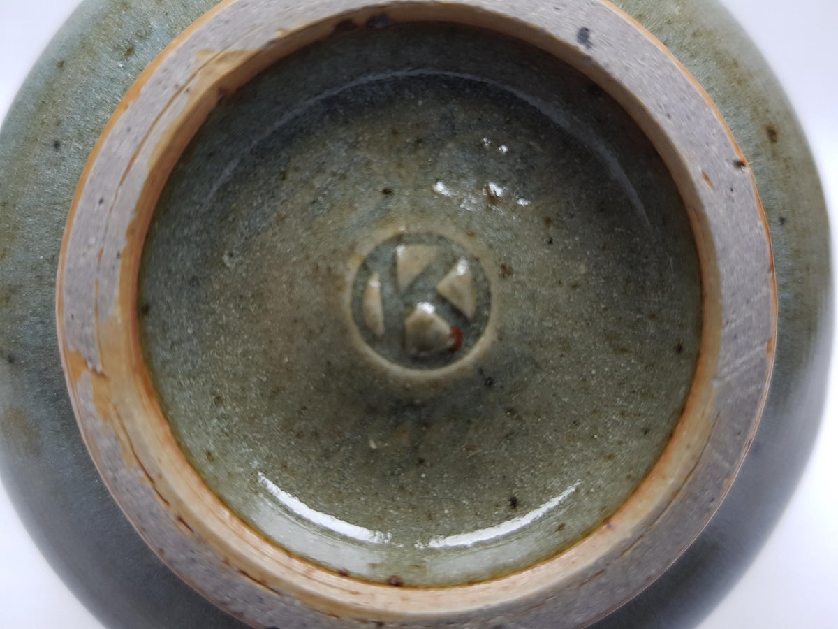 Vintage HORST KERSTAN Green Bowl German Studio Pottery 1970s