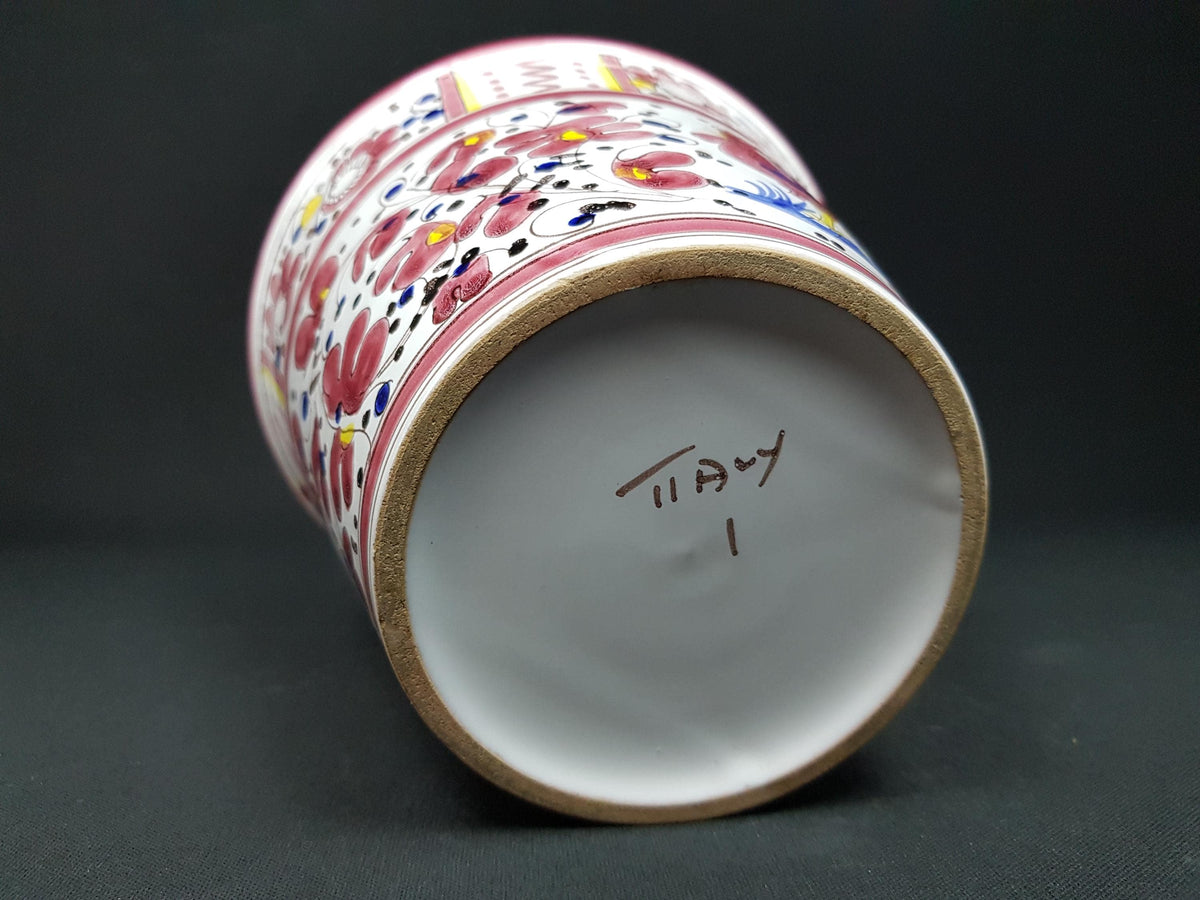 Vintage FRATELLI FANCIULACCI Multi Colored Planter with Handpainted Flower decor Italy 1960s
