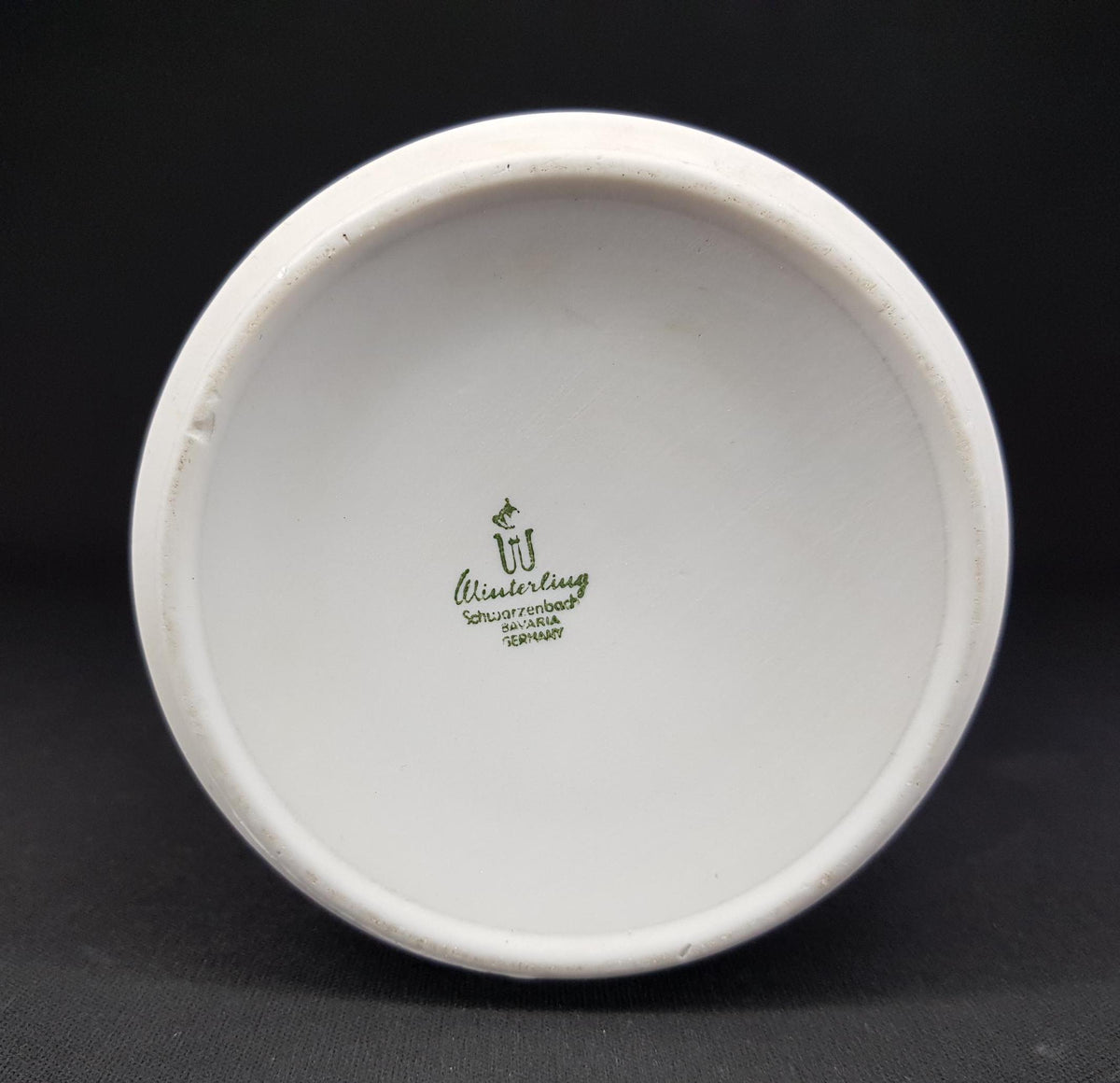 Vintage WINTERLING Biscuit Porzellan White Cylinder Porcelain Op Art Vase From Schwarzenbach West Germany 1970s