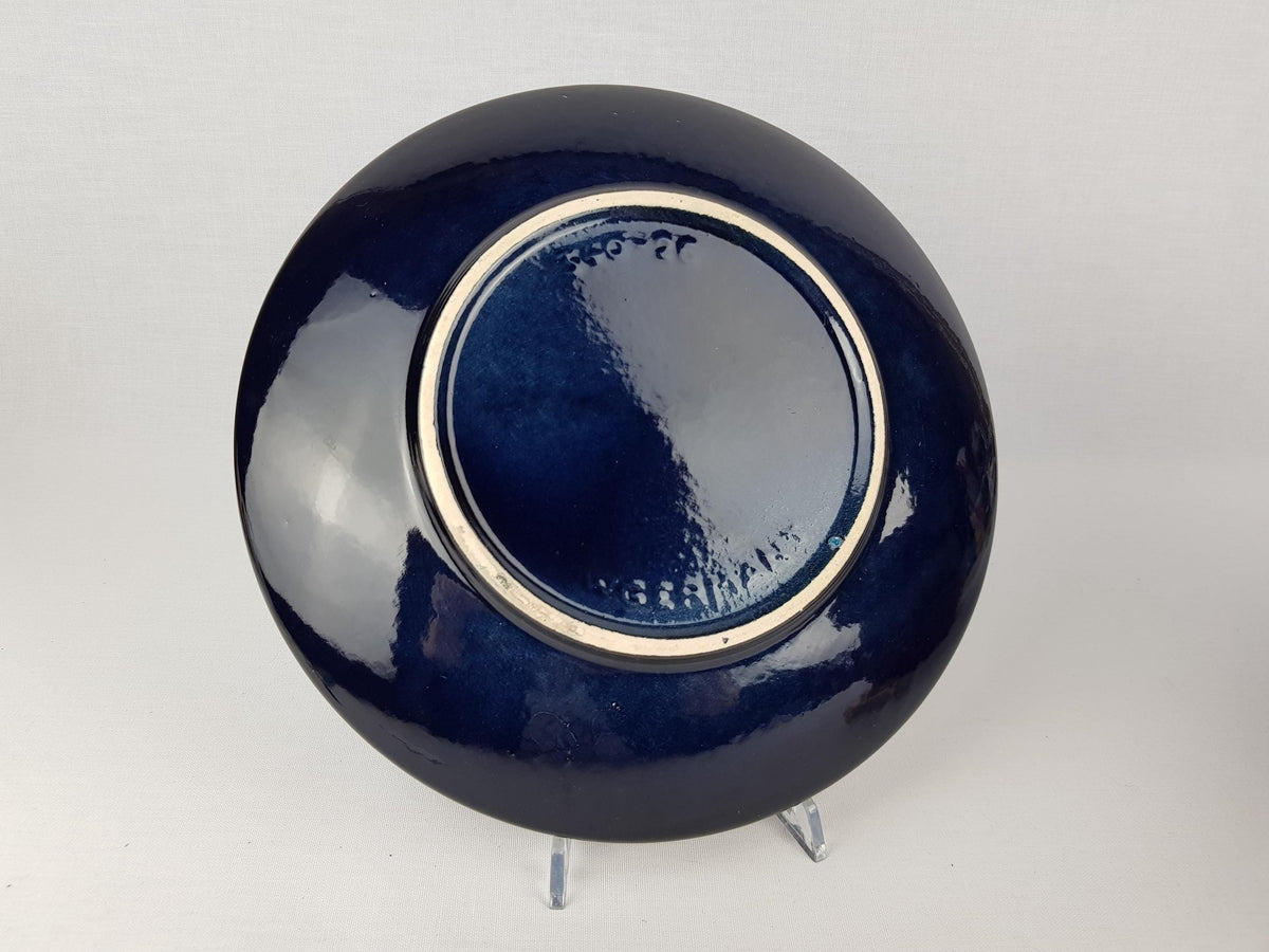 Vintage SCHEURICH KERAMIK Dark Blue Bowl 340 26 West German Pottery 1970s