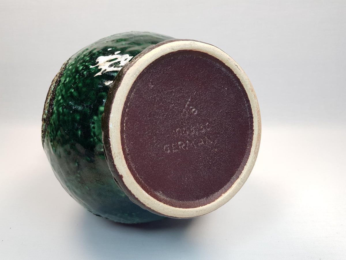 Vintage DÜMLER & BREIDEN KERAMIK Green and Brown Vase 1003-30 West German Pottery 1970s