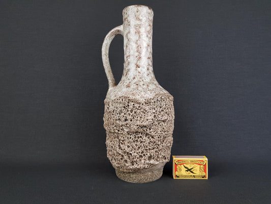 Vintage VEB STREHLA Grey Fat Lava Vase 982 East German Pottery 1960s