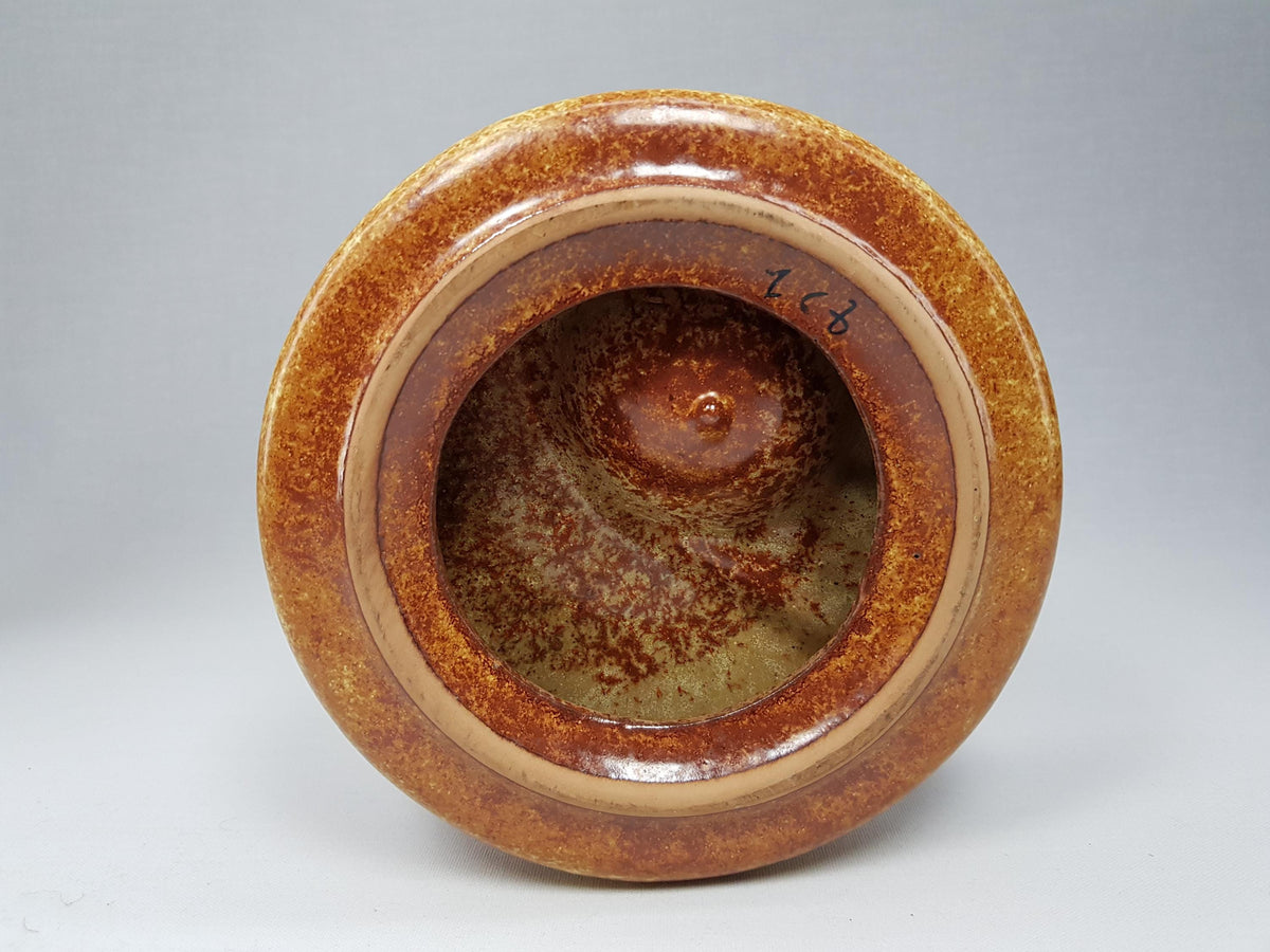 Vintage BERTONCELLO Stylish Ashtray Screziato Tobacco glaze Italian Pottery 1970s