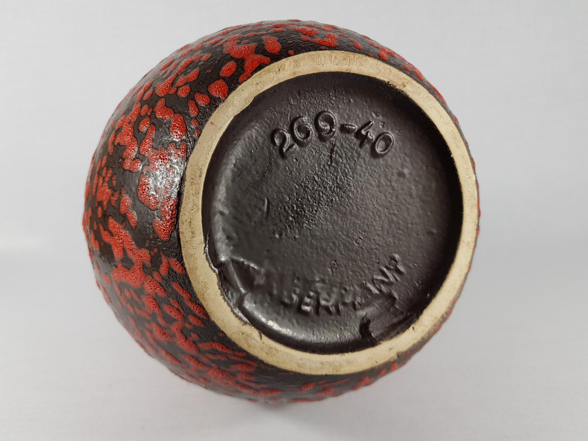Vintage SCHEURICH KERAMIK XL Red and Black Vase Wien Serie 269 40 West German Pottery 1970s