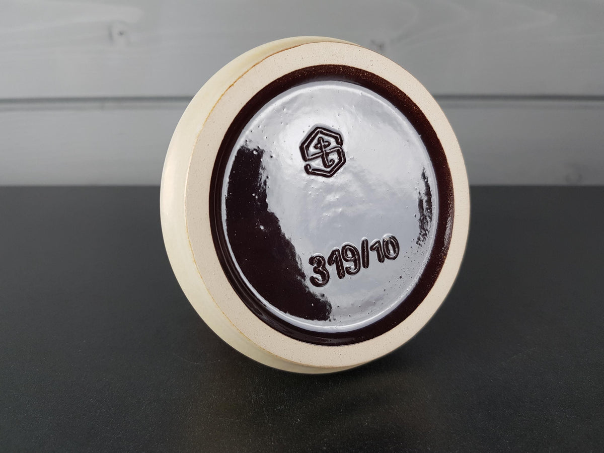 Vintage STEULER KERAMIK Brown and Beige Vase 319-10 West German Pottery 1960s