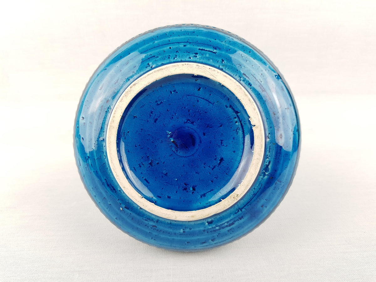 Vintage STUDIO 4 Blue Italian Pottery Vase Bitossi Rimini Blue Style