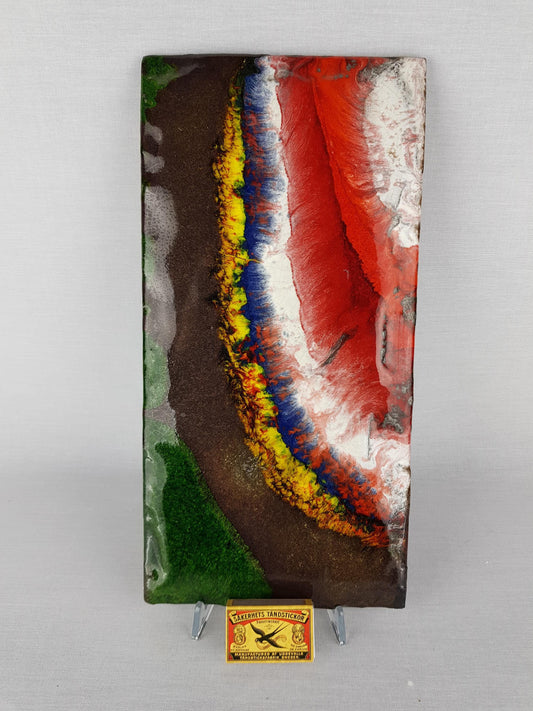 Vintage OSTARA VULCAN KERAMIK Colorful Wall Plate West German Pottery 1960s -70s