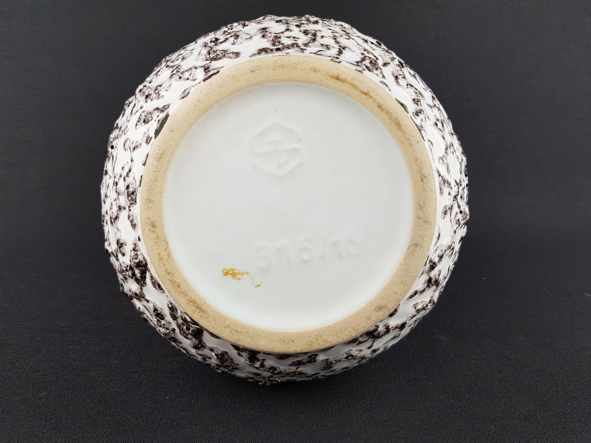 Vintage STEULER KERAMIK White Fat Lava Vase 316-15 West German Pottery 1960s