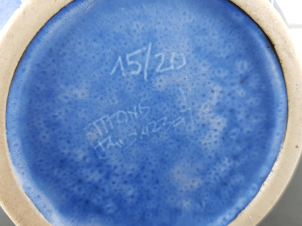 Vintage THOMS KERAMIK Handmade Blue Vase 15/20 -- 1960s