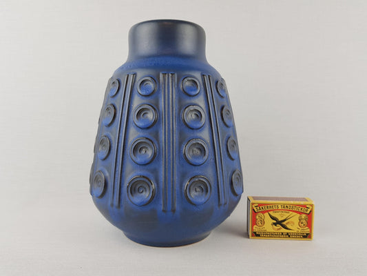 Vintage STEULER KERAMIK Blue Vase 4333/0 West German Pottery 1950s