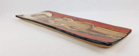 Vintage FRANCO RUFINELLI Hand painted Jesus Wall Plate Italian Assisi studio Art 1960s