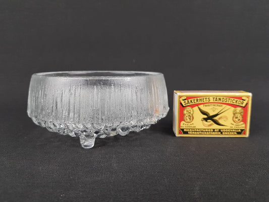 Vintage IITTALA Transparant Glass Bowl "Ultima Thule" Series By Tapio Wirkkala 1960s