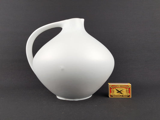 Vintage RUSCHA KERAMIK White Ceramic Vase 315 West German Pottery 1970s