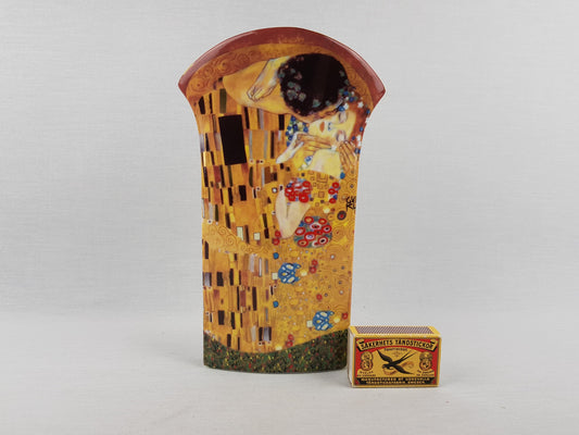 Rare Vintage GOEBEL PORZELLAN Vase with The Kiss Decor by Gustav Klimt West German Pottery 80s