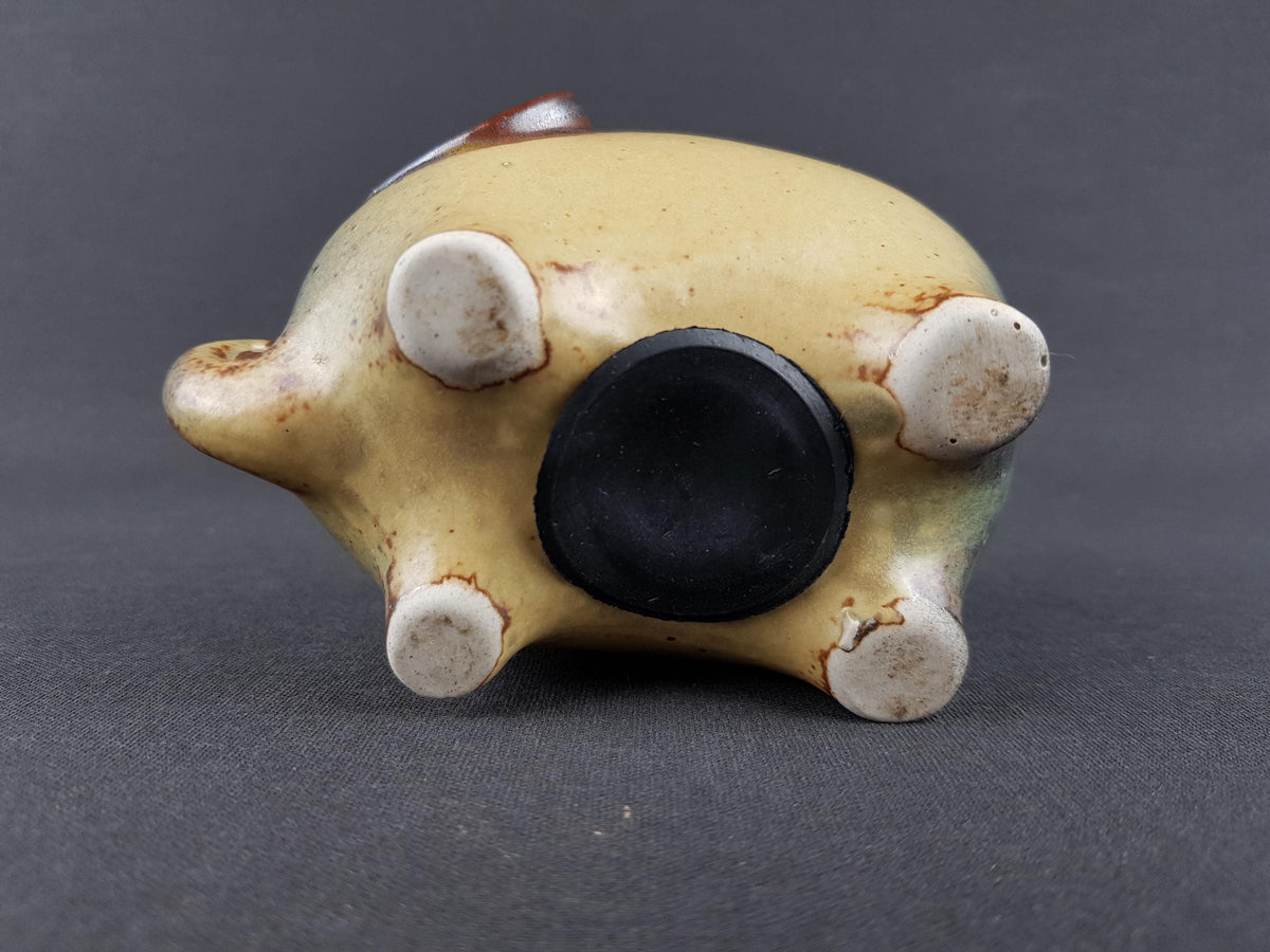 Vintage JAPANESE PIGGY BANK Ceramic Figurine Possibly Imported By Otagiri / Saving Money / Japanese Pottery 1960s 1970s