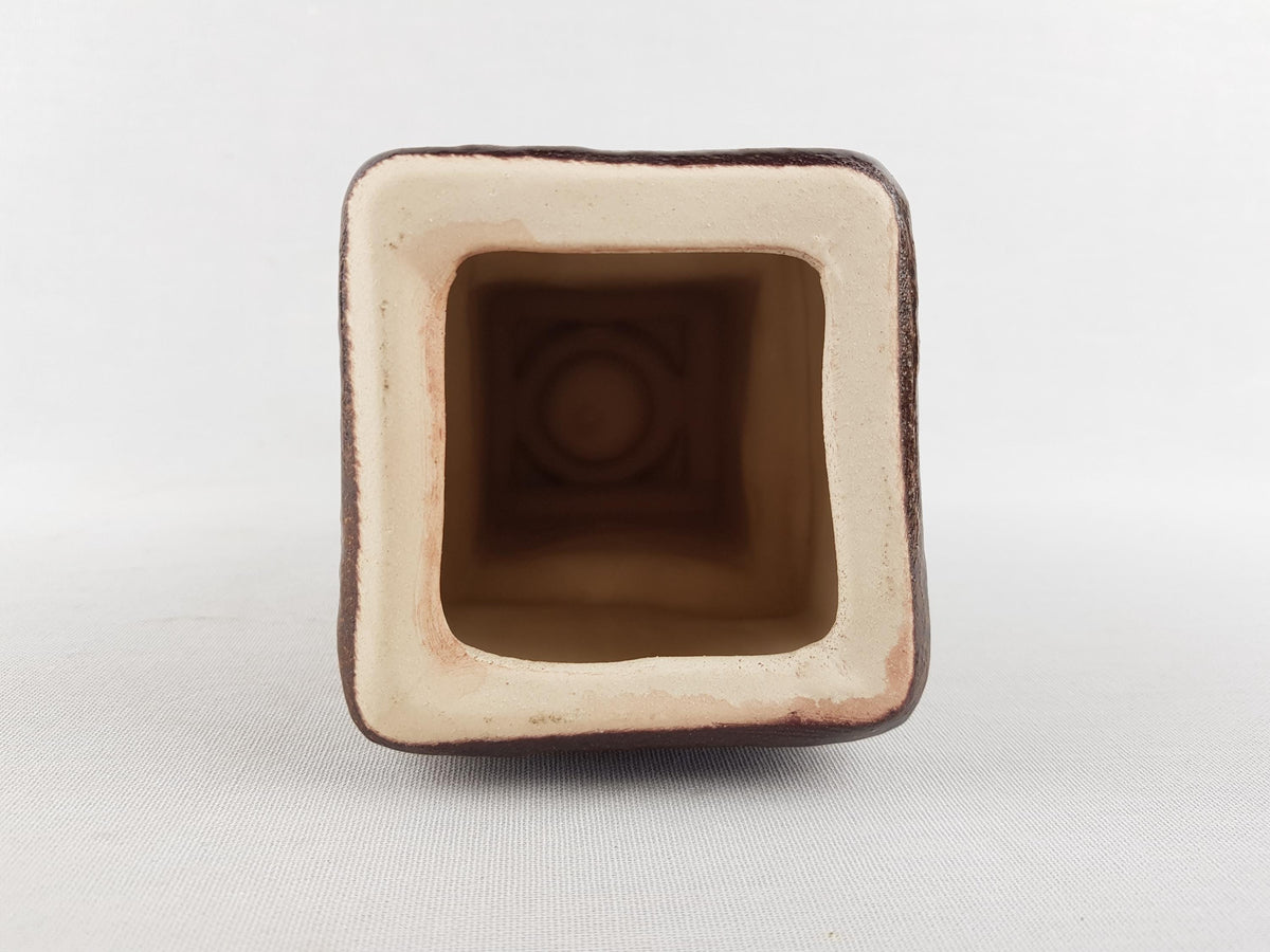 Rare Vintage STEULER KERAMIK Brown Ceramic Candle Holder 920 by Heiner Balzar from the Objekt Series West German Pottery 1980s