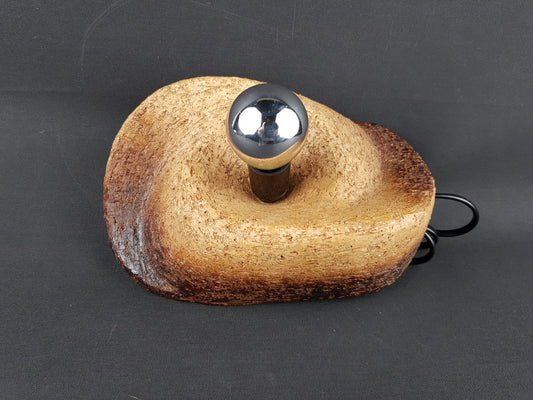 Mid-Century Modern Brutalist Chamotte Clay Wall Art Light | Dutch Pottery 1960-70s