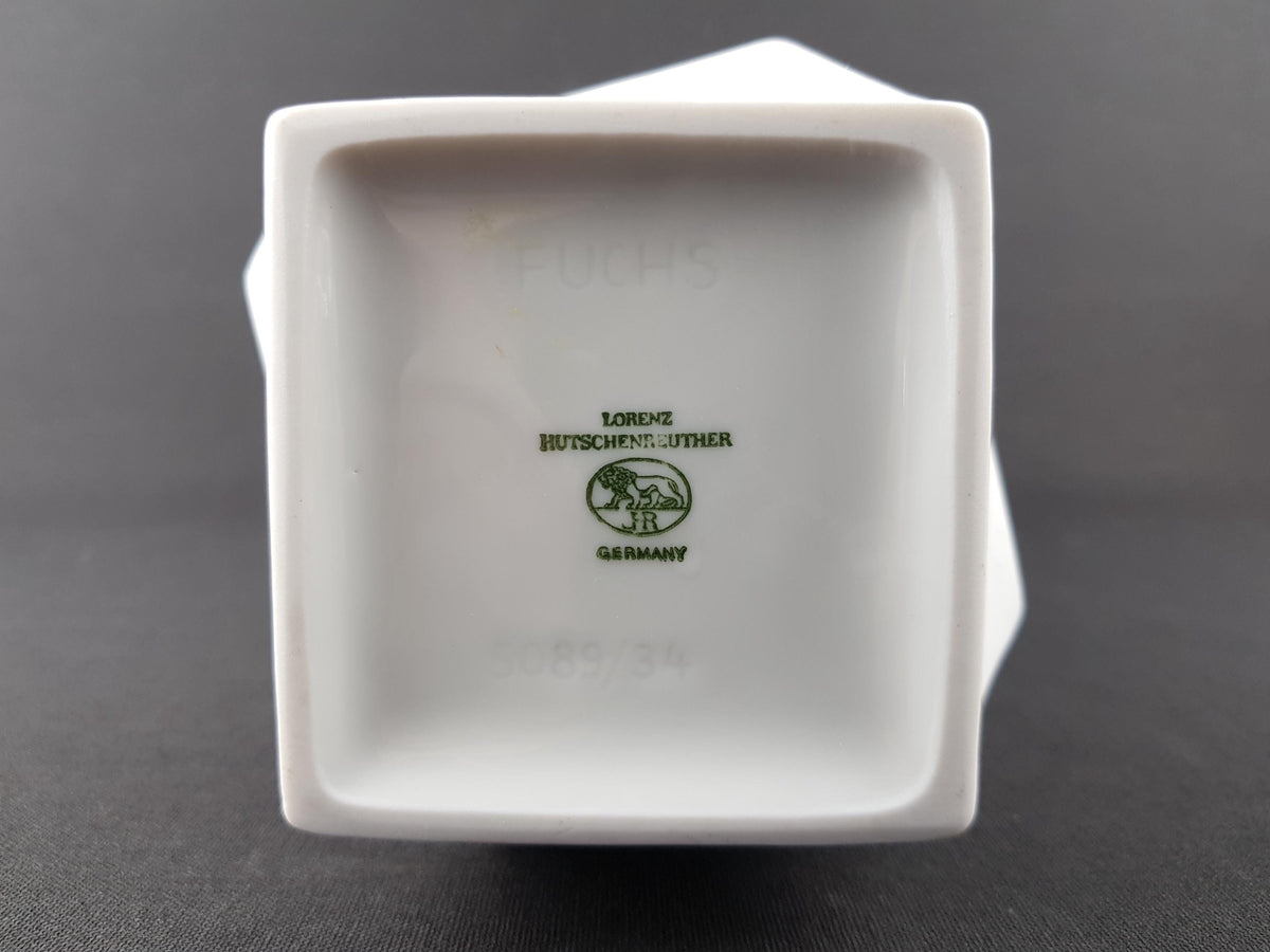 Vintage HUTSCHENREUTHER PORCELAIN Op Art Vase from the "Archais" Series by H.Fuchs 1968
