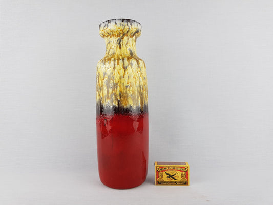 Vintage Scheurich Keramik Red Vase: West German Fat Lava Pottery
