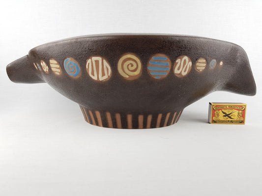 XL Vintage CERAMANO Bowl with Aurelia Decor by Hanns Welling West German Pottery 1960s