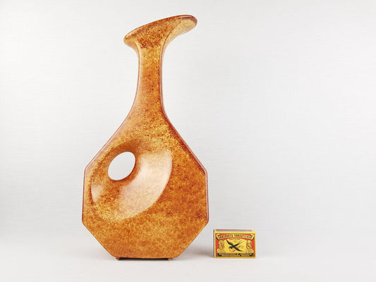 Vintage BERTONCELLO Stylish Vase with 'Screziato Tabacco' glaze 979 Italian Pottery 1970s