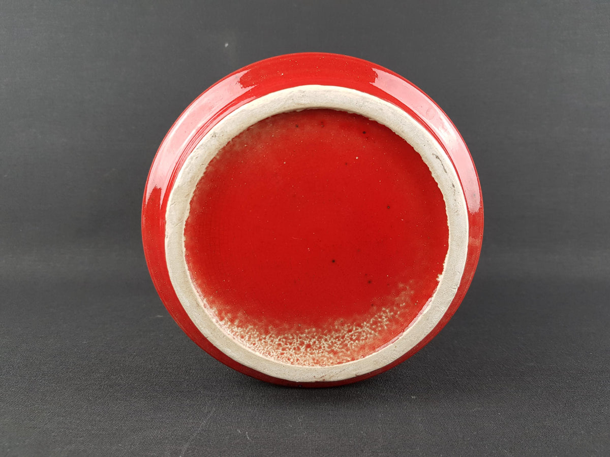 Vintage ES KERAMIK (Emons und Sohne) Red and Blue Fat Lava Planter Flower Pot West German Pottery 1970s