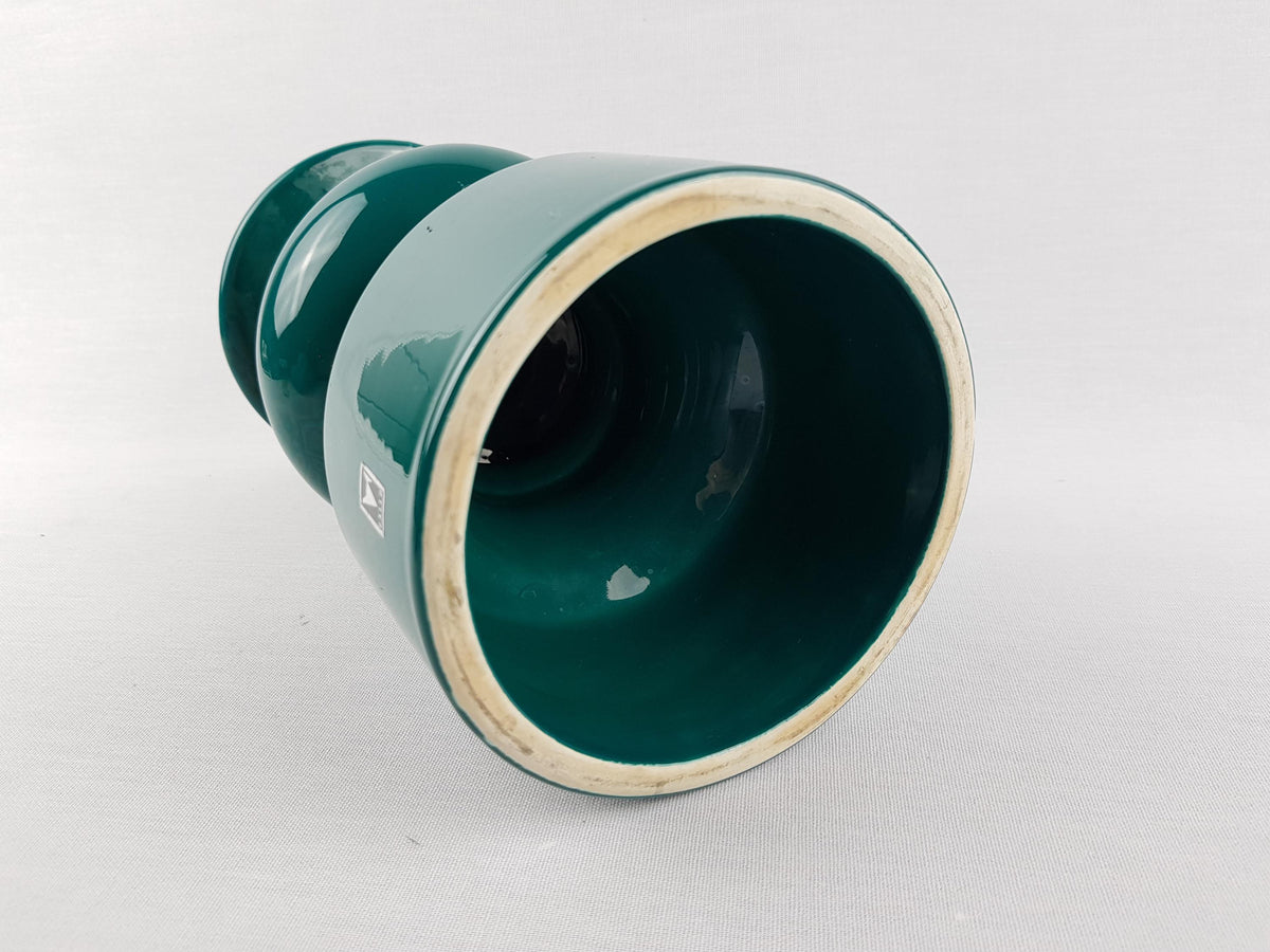 Vintage GALLO KERAMIK Green Hooped Candleholder West-Germany 1970s