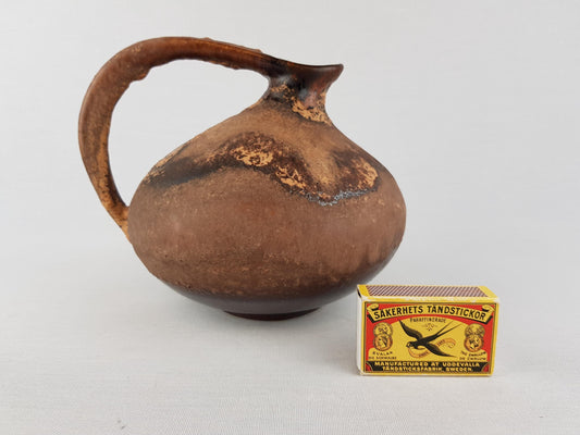 Vintage RUSCHA KERAMIK Iconic Brown Pitcher Vase 313 West German Pottery 1960 1970s