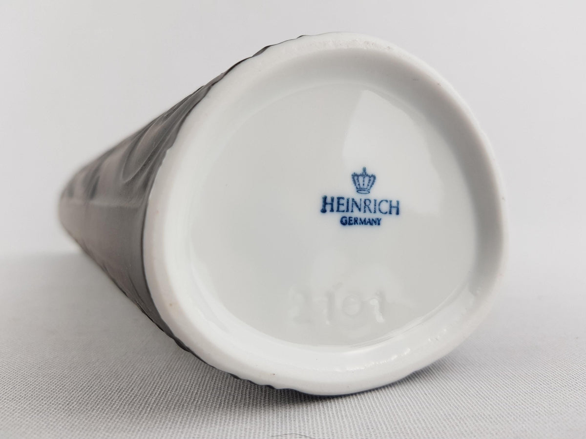 Vintage HEINRICH BAVARIA Black Porcelain Vase 2101 West German Pottery 1960s 1970s