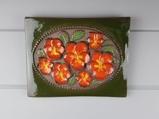 Vintage Scandinavian JIE GANTOFTA SWEDEN Wall Plate Flower decor 850 1960s