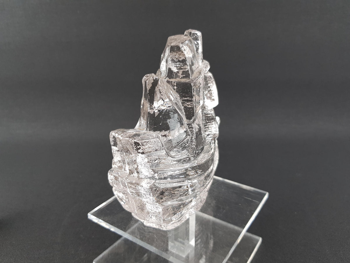 Vintage PUKEBERG GLASS Swedish Glass Ship by Uno Westerberg 1970s