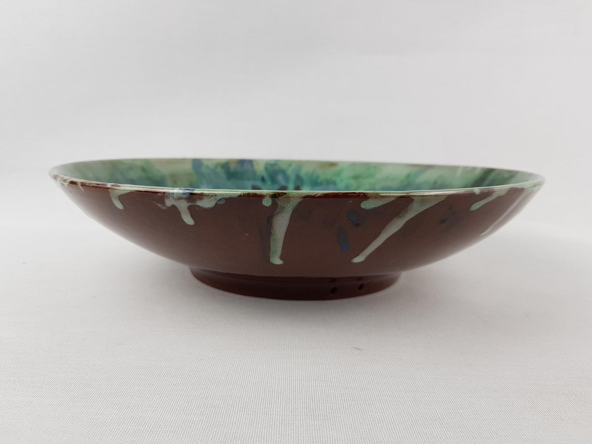 Rare Vintage MAJOLICA VAROSLOD Bowl Hungarian Art Pottery 1960-1970s
