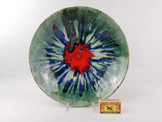 Rare Vintage MAJOLICA VAROSLOD Bowl Hungarian Art Pottery 1960-1970s