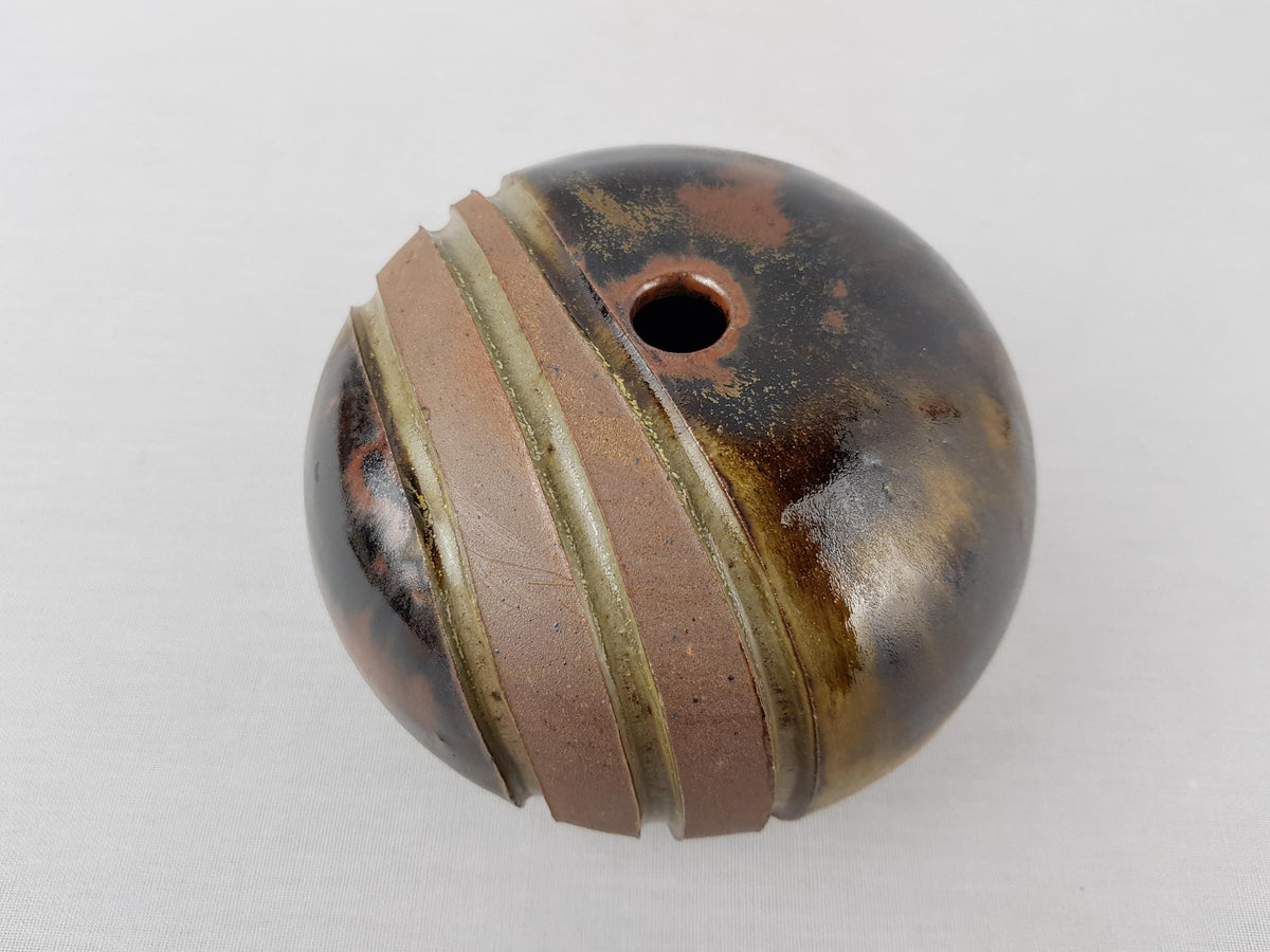 Vintage Danish Studio Art Pottery Ball Vase by AAGE WÜRTZ Denmark 1960-70s