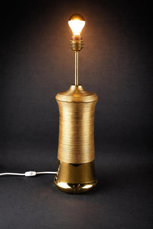 Vintage Italian BITOSSI for Bergboms Sweden, Ceramic Table Lamp – Gold Glaze – Mid Century Modern – Made in Italy 1960-70