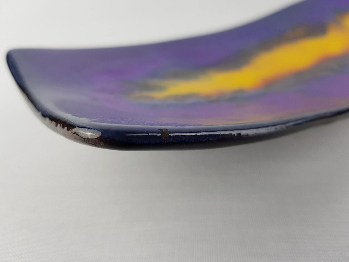 Vintage JAN VAN ERP Purple and Yellow Bowl Dutch Pottery 1970's