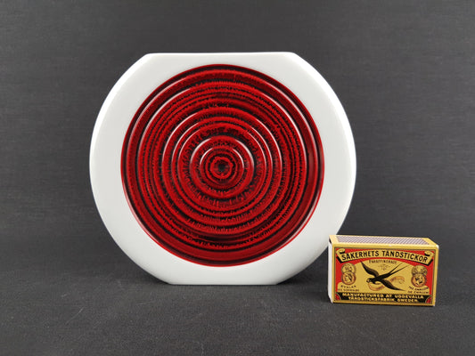 Vintage THOMAS PORZELLAN Red Disk Vase by H.T. Baumann 1960-70, West German Pottery